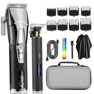 Detailed information about the product Hair Clippers With Beard Trimmer Set Cordless 2 Adjustable Speeds Haircut Kit T-Blade USB Rechargeable-Black