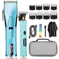 Detailed information about the product Hair Clippers With Beard Trimmer Set Cordless 2 Adjustable Speeds Haircut Kit T-Blade USB Rechargeable-Blue