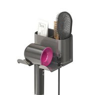 Detailed information about the product Hair Dryer Holder Wall Mounted Dyson Supersonic Organizer Self Adhesive Bathroom Storage Stand Plug Hook Rack Grey