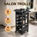Hair Salon Trolley Tool Cart Hairdressing Colouring Beauty Storage Furniture Mobile 6 Tiers 5 Drawer Trays Rolling Barber Station Spa Tattoo Nail Shop. Available at Crazy Sales for $59.95