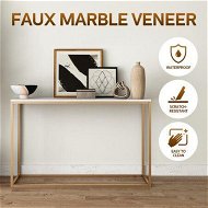 Detailed information about the product Hall End Console Table Sofa Entrance Plant Flower Stand TV Shelf Faux Marble Gold