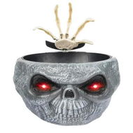 Detailed information about the product Halloween Candy Bowl Dish with Hand Spooky Decoration Props LED Eyes and Sound for Haunted House Horror Party Table Decor, Gray