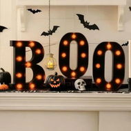 Detailed information about the product Halloween Decorations Indoor Boo Sign LED Marquee Light Up Letters,Vintage Gothic Halloween Decor Party Supplies Ornaments