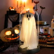 Detailed information about the product Halloween Decorations Indoor Light Up Ghost in Glass Cloche Cute Ghost with Light for Home Kitchen Mantel Tabletop Party Decor