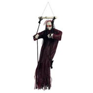Detailed information about the product Halloween Decorations,Hanging Swing Ghost with Voice Activated,Creepy Sound/Light Up Eyes,Halloween Animatronics Spooky Haunted House Holiday Prop
