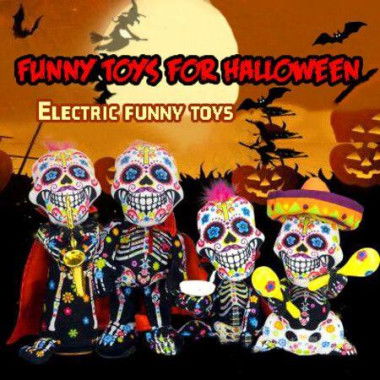 Halloween Ghost Money Control Skeleton Skull Bones Electric Ghost Plush Toys Doll Color Ramdon