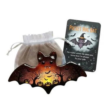 Halloween Gift Halloween Bat Pocket Cards Pocket Comfort Bat Pockets Hug Bat With Encouragement Card Cute Mini Charm Gifts