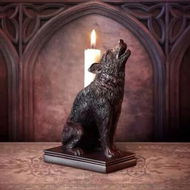 Detailed information about the product Halloween Gothic Figurine Holder Black Resin Candle Holder Stand, Occult Dark Gothic Home Decor (Wolf)