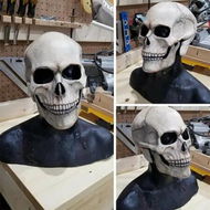 Detailed information about the product Halloween Horror Skull Mask: Realistic Full Head Helmet with Movable Jaw, Perfect for Creepy and Spooky Halloween Costumes