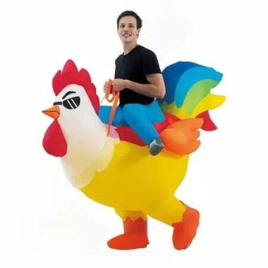 Halloween Inflatable Rooster Costume, Funny Cosplay Halloween Costume for Men Women Birthday Christmas, Suitable for Height 150-190 CM