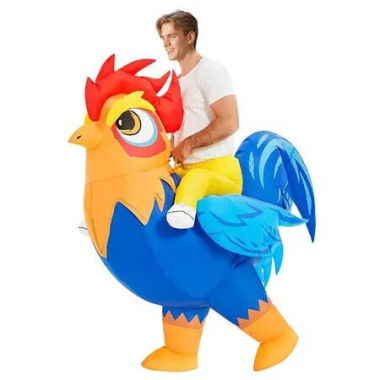 Halloween Inflatable Rooster Costume, Funny Cosplay Halloween Costume for Men Women Birthday Christmas, Suitable for Height 150-190 CM