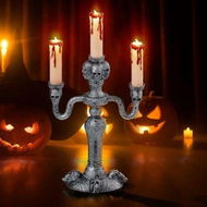 Detailed information about the product Halloween LED Candles, Lighted Haunted Candlestick with Flickering Lights Battery Operated Candles for Halloween Home Decoration Party Supplies