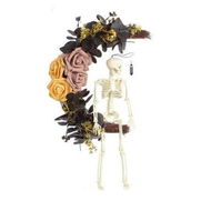 Detailed information about the product Halloween Moon Wreath with Skeleton,Halloween Horror Decorations for Home Party Window Wall Indoor Outdoor