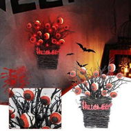 Detailed information about the product Halloween Simulation Eyeball Wreath, withered Branch Wreath, Ghost Festival Terrifying Hanging Piece, Party Decoration Door Hanging