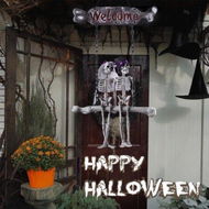 Detailed information about the product Halloween Skull Skeleton Bride And Groom Welcome Doorplate Hanger