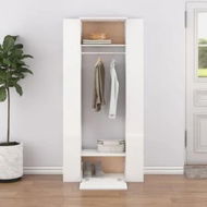 Detailed information about the product Hallway Cabinets 2 pcs High Gloss White Engineered Wood