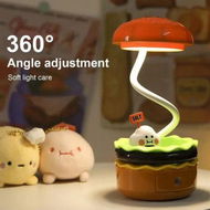 Detailed information about the product Hamburger Night Light Rechargeable LED Nursery Night Lights Portable Cute Night Stand Lamp With Pencil Sharpener Kawaii Desktop