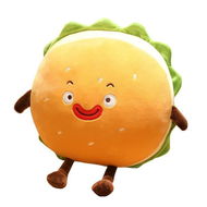 Detailed information about the product Hamburger Plush Pillow Funny Toys Cute Food Plushie Throw Pillow Room Decor Holiday Birthday Xmas Gifts (35*30cm Sausage Mouth)