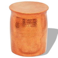 Detailed information about the product Hammered Aluminum Stool/Side Table Brass/Copper Color.