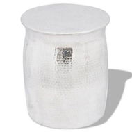 Detailed information about the product Hammered Aluminum Stool/Side Table Silver.