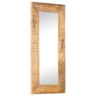 Detailed information about the product Hand-Carved Mirror 110x50x2.5 cm Solid Mango Wood