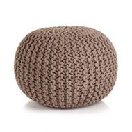 Detailed information about the product Hand-Knitted Pouffe Cotton 50x35 Cm Brown