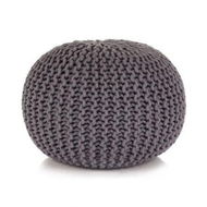 Detailed information about the product Hand-Knitted Pouffe Cotton 50x35 Cm Grey