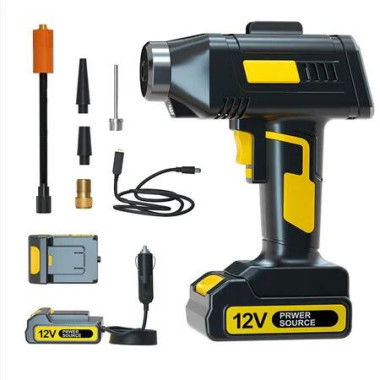 Handheld Air Pump Rechargeable Battery Powered 12V Car Adapter Digital Pressure Gauge Cars Motorcycles Tyres Inflator Portable Travel Tool