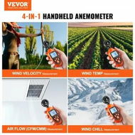 Detailed information about the product Handheld Anemometer, -10éˆ©?to 45éˆ©? Digital Wind Speed Meter Gauge with LED Backlight Screen, Measures Wind Velocity Wind Temperature Air Flow Wind Chill, for Sailing Surfing Drone Flying HVAC