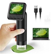 Detailed information about the product Handheld Digital Microscope 2LCD Screen Pocket Portable Microscope For Kids With Adjustable Lights Coins USB To PC