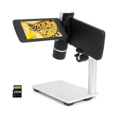 Handheld Digital Microscope, 4 inch USB Coin Microscope with 32G Memory Card and Metal Stand for Kids and Men Women
