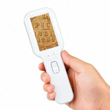 Handheld Digital Microscope 500X,3Inch HD IPS Display,Coin & Jewel Magnifier White