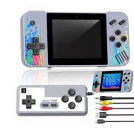 Detailed information about the product Handheld Game Console with 800 Classical FC Games 3.5 inch Color Screen 2 Players for Kids Grey