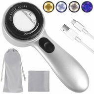 Detailed information about the product Handheld Magnifying Glass,30X With 12 Led Illuminated Lights,Usb Rechargeable Clear Jewelers Coin Magnifier For Jewelry Passport Stamp Watch Rock