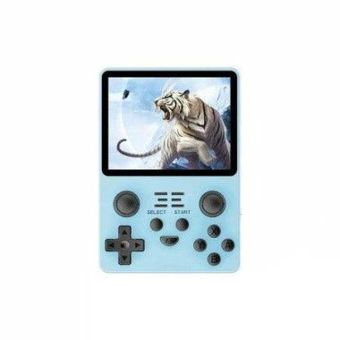 Handheld Retro Game Console 3.5 Inch IPS Screen Built-in 10000 Games PS1/PSP/GBA/GBC/BIN/FC/MD 16G+64G - Blue.