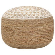 Detailed information about the product Handmade Pouffe White 40x45 cm Jute