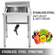 Detailed information about the product Handmade Sink Non-magnetic Stainless Steel Kitchen Sink Hand Made 1 Compartment 44.4x41.9x25.4 cm Capacity Huge Tub Sink for Farmhouse Cafe Shop Hospital