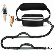 Detailed information about the product Hands Free Dog Leash, Adjustable Waist Belt with Double Padded Handles,Retractable Bungee for Medium Large Dogs for Dog Walking Running(Black-Green)