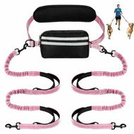 Detailed information about the product Hands Free Dog Leash with Pouch,Double Leash for Two Dogs Retractable Bungee with Double Padded Handles for Dog Walking Running Leash for Dogs,Pink