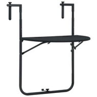 Detailed information about the product Hanging Balcony Table Black 60x64x83.5 Cm Plastic Rattan Look.