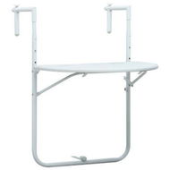 Detailed information about the product Hanging Balcony Table White 60x64x83.5 Cm Plastic Rattan Look.