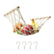 Detailed information about the product Hanging Fruit Hammock with Hooks, Hanging Fruit Basket Under the Kitchen Cabinet for Storing Banana Fruits Kitchen Decor, Rectangle