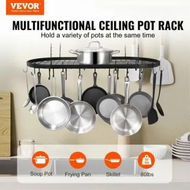 Detailed information about the product Hanging Pot Rack Ceiling Mount 36 inch Ceiling Pot Rack with 20 S Hooks