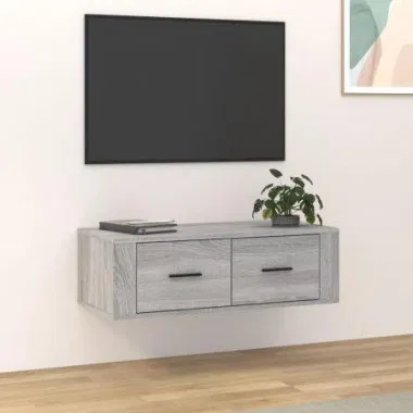 Hanging TV Cabinet Grey Sonoma 80x36x25 Cm Engineered Wood