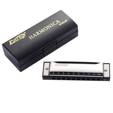 Harmonica C Key Blues East Top 10 Hole Diatonic Harp Beginners Kids Mouth Organ Portable Musical Instrument Christmas Gift Learning