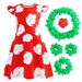 Hawaiian Little Girls Costume Dress with Luau Flower Leis Accessories Flower Hair Clip Toddler Halloween Party Cosplay Outfit Size Label 110. Available at Crazy Sales for $29.99