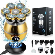 Detailed information about the product Head Shavers for Men 7D Electric Head Shaver 6-in-1 Wet Dry Rotary Head Razor with Dispaly, Men's Grooming Kit with Beard Nose Trimmer,Brush(Gold)