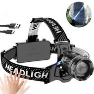 Detailed information about the product Head Torch, Rechargeable Headlamp for Running Camping