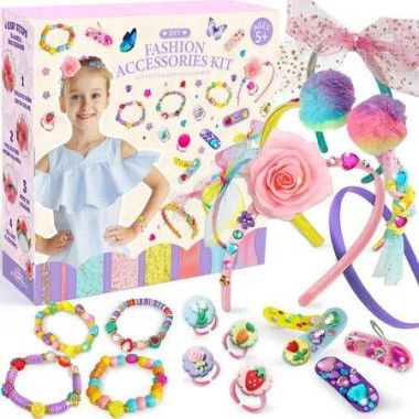 Headband Making Kit For Girls DIY Hair Clips Craft Set Satin Bands Accessories Christmas Birthday Gift COL