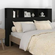 Detailed information about the product Headboard Cabinet Black 160x18.5x104.5 cm